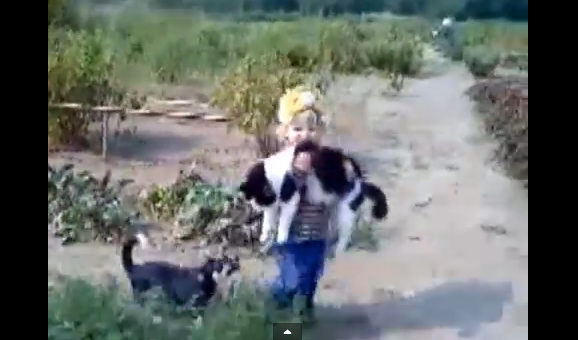 ネコを守る少女